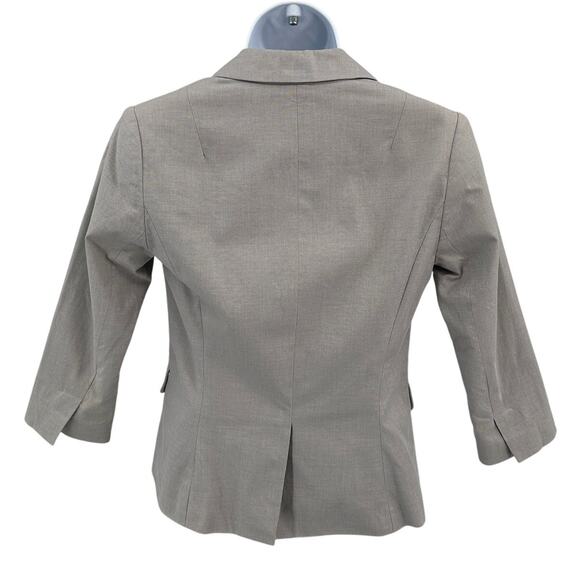 Banana Republic Jacket Women 00 Petite Gray 3/4 Sleeve Single Breasted Blazer - Picture 3 of 7